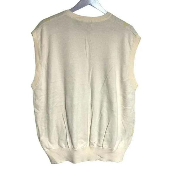Saddlebred XL‎ yellow + off white argyle sweater vest - Picture 3 of 4